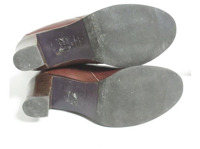 Apc Botines de cuero de punta redonda A.P.C. Castaño Burdeos - vista 10
