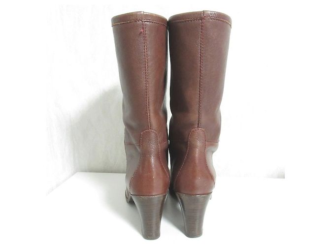 Apc Botines de cuero de punta redonda A.P.C. Castaño Burdeos - vista 2