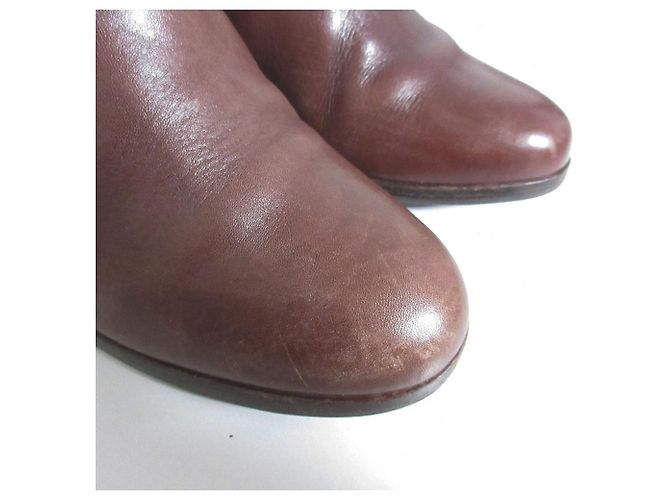 Apc Botines de cuero de punta redonda A.P.C. Castaño Burdeos - vista 4