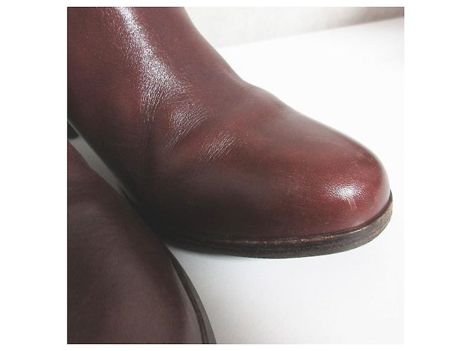 Apc Botines de cuero de punta redonda A.P.C. Castaño Burdeos - vista 5