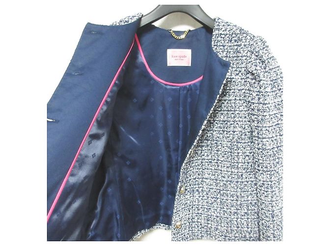 kate spade NEW YORK Chaqueta de tweed sin cuello Azul Azul marino - vista 6