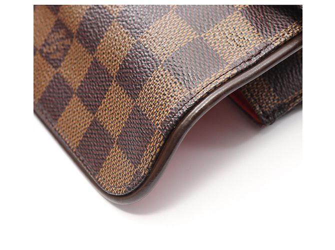 Pochette Florentine Louis Vuitton Damier Coated Canvas Marsupio Marrone - vista 9