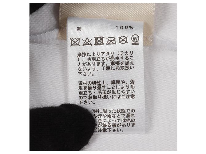 Hermès Vestido de algodón Cartouche Hermes Blanco Azul marino - vista 8