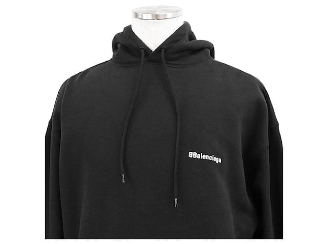 Everyday Balenciaga Baumwoll-Kapuzenpullover Schwarz - Ansicht 2