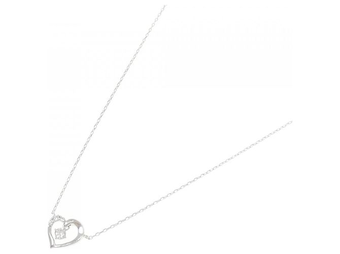 Autre Marque Collana 4℃ in oro bianco K10 e zircone cubico Argento - vista 2