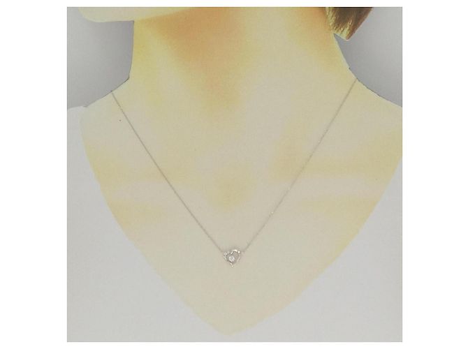 Autre Marque Collana 4℃ in oro bianco K10 e zircone cubico Argento - vista 6