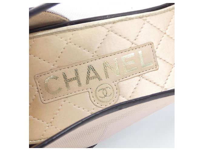 Décolleté Chanel Nero Beige - vista 6