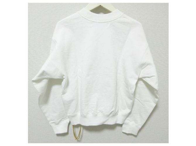 Autre Marque Sweatshirt mit Rundhalsausschnitt KOWGA BENJAMIN CREW SWEAT Chain Crewneck Pullover Sweatshirt Weiß - Ansicht 2