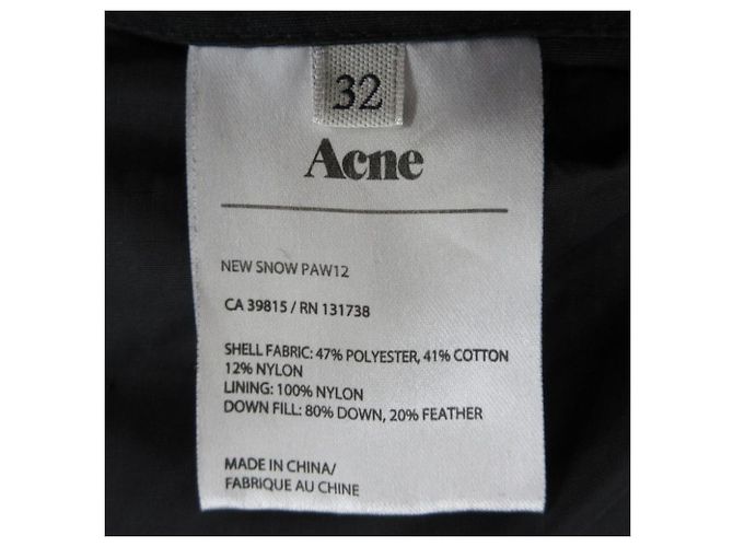 Acne NEW SNOW PAW12 chaqueta de plumón 2-way Negro - vista 11