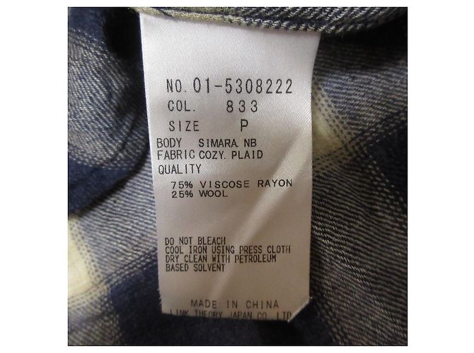 Camicia a maniche lunghe Theory Ombre Check Blu Crudo Blu navy - vista 10