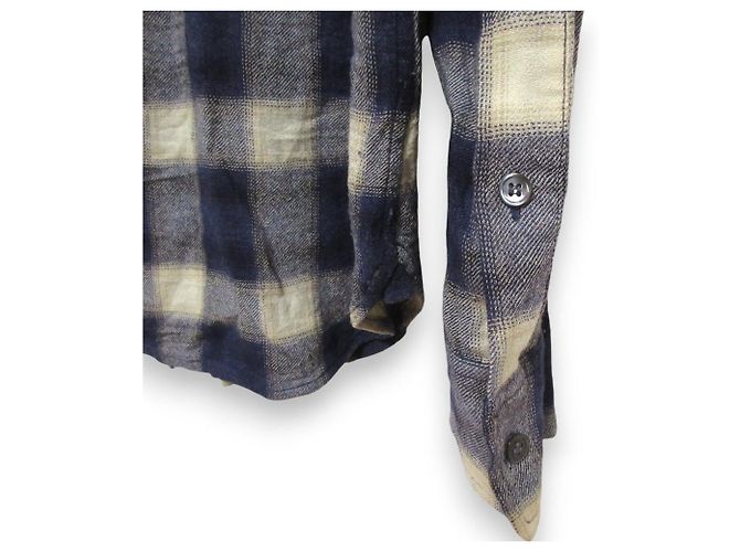 Camicia a maniche lunghe Theory Ombre Check Blu Crudo Blu navy - vista 6