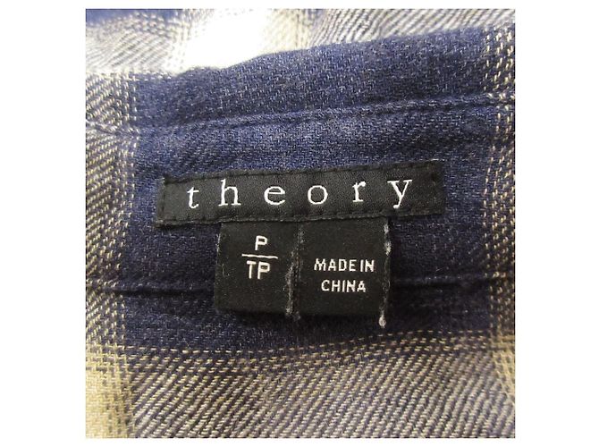 Camicia a maniche lunghe Theory Ombre Check Blu Crudo Blu navy - vista 9