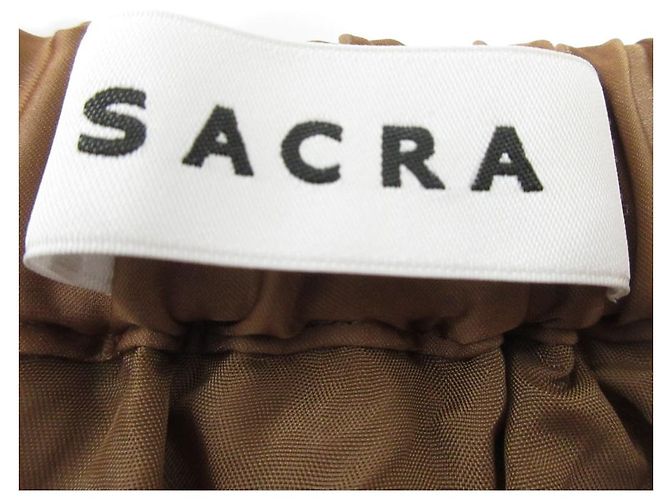 Autre Marque Falda larga fruncida SACRA Castaño - vista 6