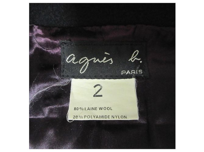 Autre Marque Abrigo largo de lana agnes b. Negro - vista 7