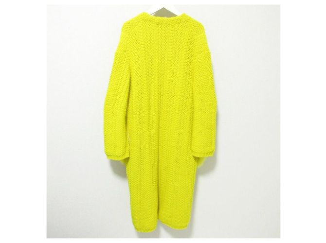 Autre Marque Abrigo largo de punto con piel de zorro Drawer Amarillo - vista 2