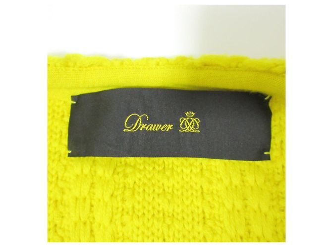 Autre Marque Abrigo largo de punto con piel de zorro Drawer Amarillo - vista 3