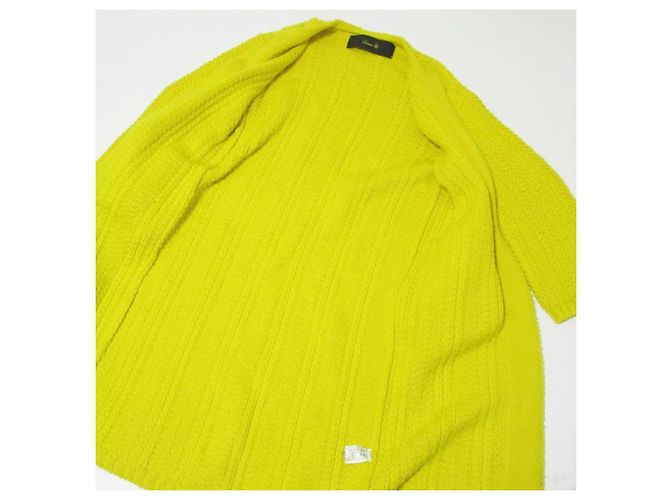 Autre Marque Abrigo largo de punto con piel de zorro Drawer Amarillo - vista 6