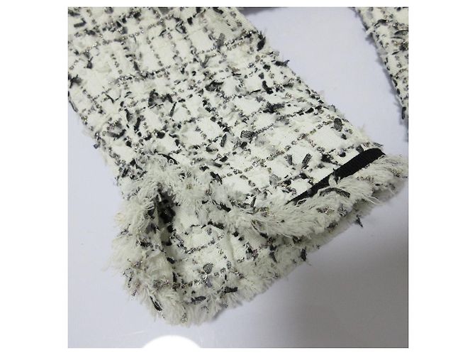 Autre Marque Conjunto 2way de tweed com debrum de franjas Tara Jarmon Preto Branco - vista 15