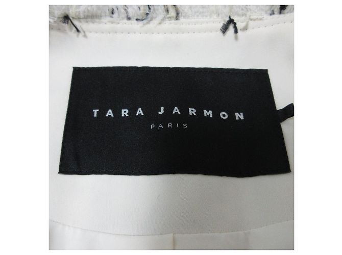 Autre Marque Conjunto 2way de tweed com debrum de franjas Tara Jarmon Preto Branco - vista 9