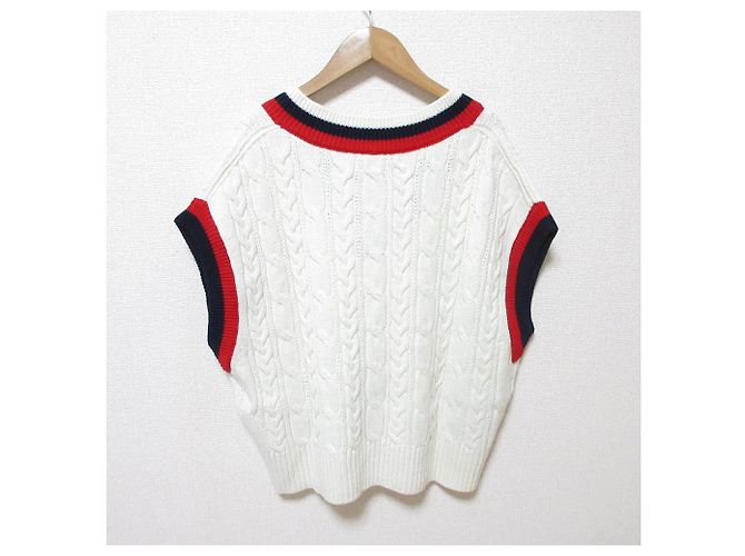 Autre Marque Chaleco de punto CABLE TILDEN de Traditional Weatherwear Blanco Roja Azul marino - vista 2