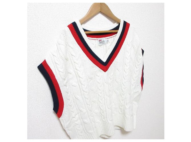 Autre Marque Chaleco de punto CABLE TILDEN de Traditional Weatherwear Blanco Roja Azul marino - vista 3