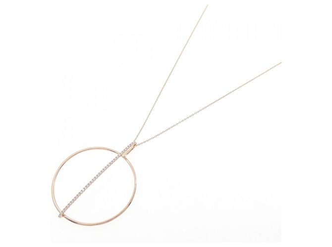 Autre Marque Collana in oro rosa Au750 e diamanti - vista 2