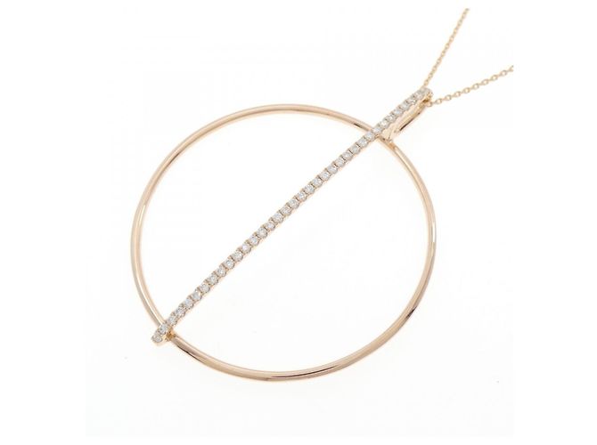 Autre Marque Collana in oro rosa Au750 e diamanti - vista 3