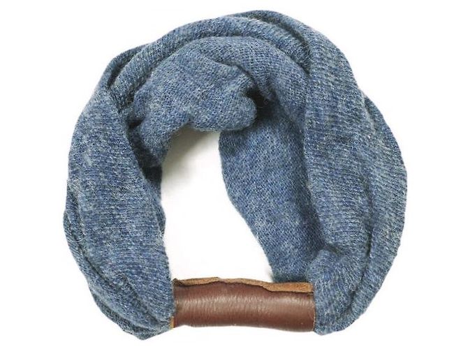 Autre Marque DECHO × BEAMS BOY IMAMA Fascia per capelli in cotone e lana Blu - vista 2