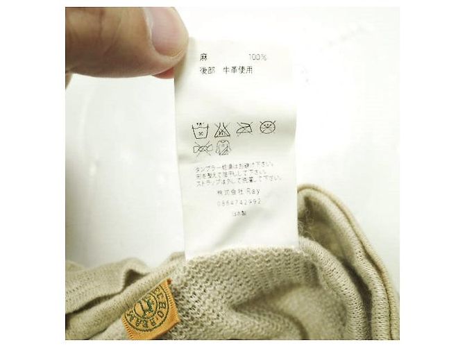 Autre Marque DECHO × BEAMS BOY IMAMA Fascia per capelli in lino Beige - vista 10