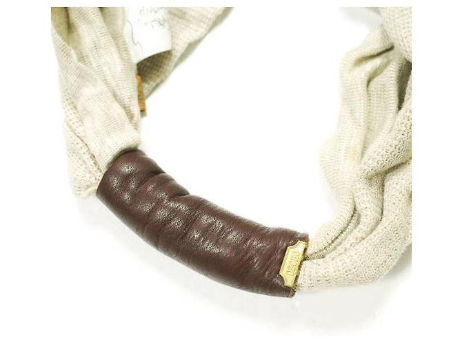 Autre Marque DECHO × BEAMS BOY IMAMA Fascia per capelli in lino Beige - vista 3