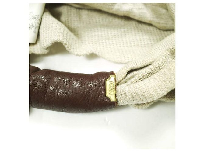 Autre Marque DECHO × BEAMS BOY IMAMA Fascia per capelli in lino Beige - vista 4