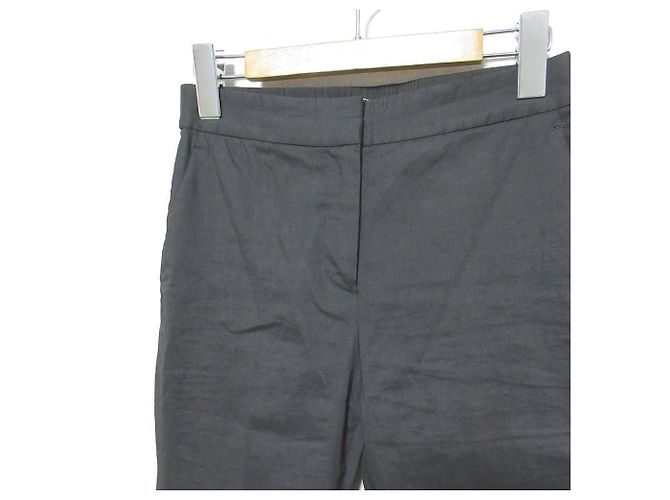 Pantalones de lino elásticos ECO CRUNCH WASH theory luxe Castaño Marrón oscuro - vista 3