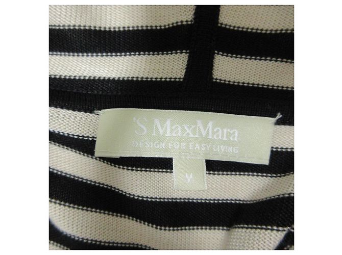 S Max Mara Strickkleid aus Seide Schwarz Beige - Ansicht 3