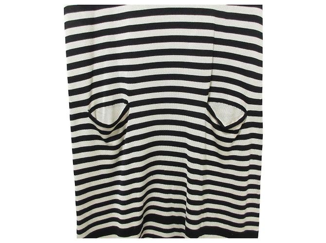 S Max Mara Strickkleid aus Seide Schwarz Beige - Ansicht 5