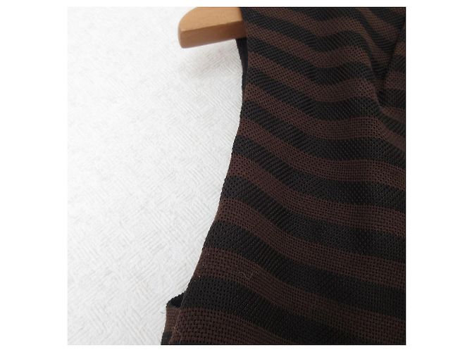 Autre Marque Blusa sem mangas listrada ESTNATION Marrom - vista 4