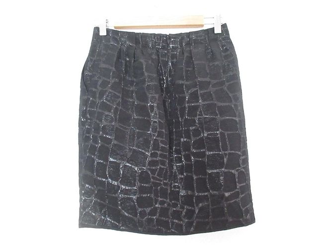 Autre Marque Mini falda ajustada ADORE con patrón Lame Negro - vista 2
