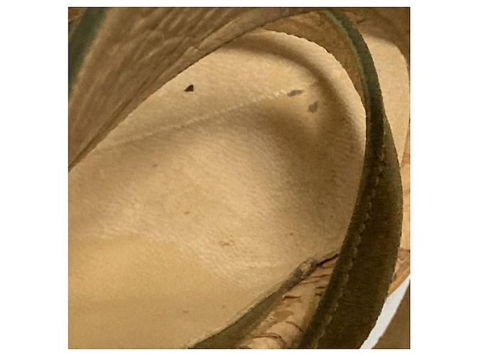 Autre Marque Sandali con zeppa espadrilles Pellico Sunny Verde Cachi - vista 10