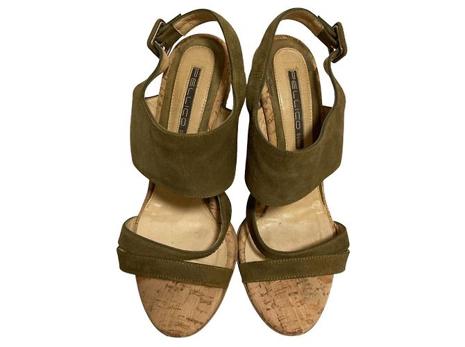 Autre Marque Sandali con zeppa espadrilles Pellico Sunny Verde Cachi - vista 2