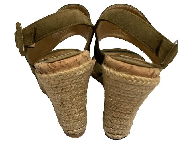 Autre Marque Sandali con zeppa espadrilles Pellico Sunny Verde Cachi - vista 5