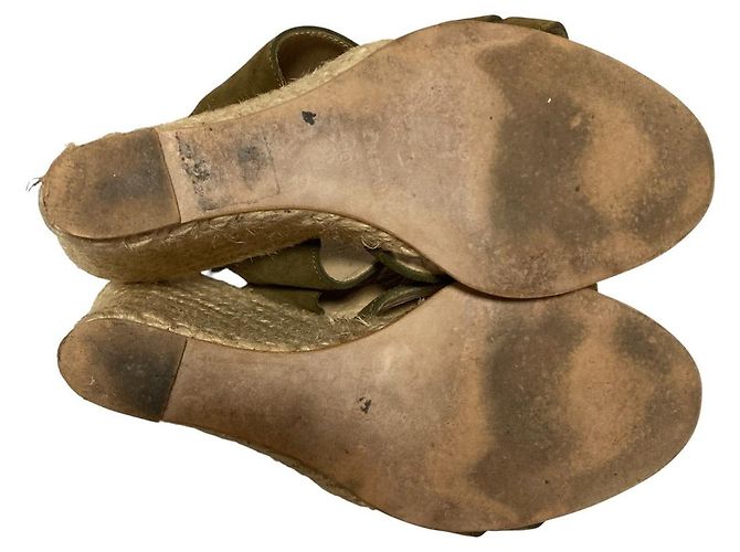 Autre Marque Sandali con zeppa espadrilles Pellico Sunny Verde Cachi - vista 7
