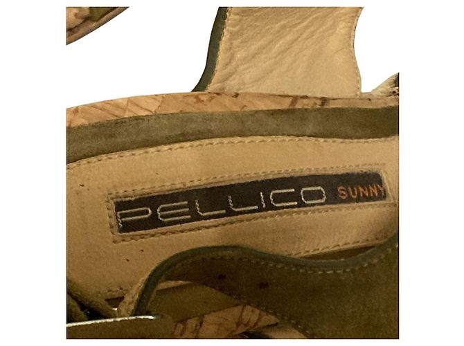 Autre Marque Sandali con zeppa espadrilles Pellico Sunny Verde Cachi - vista 9