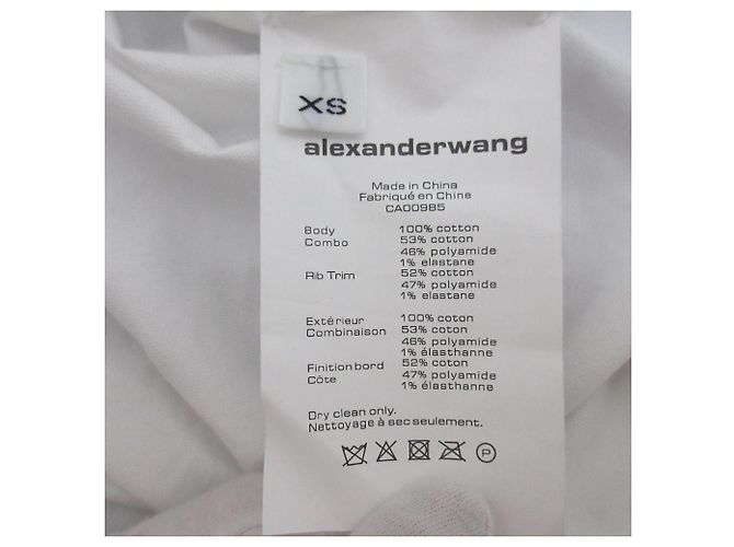 Autre Marque Camicetta in maglia a maniche lunghe a strati Alexander Wang Nero Bianco - vista 7