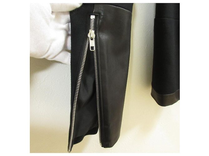 Theory Docking Combination Lammlederjacke Schwarz - Ansicht 5