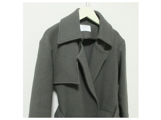 Autre Marque STUDIOUS Open Front Belted Coat Green Khaki - view 3