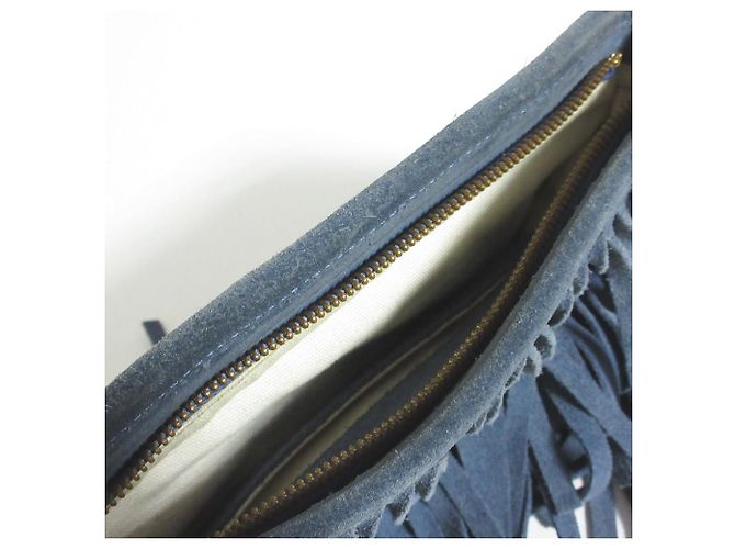 Autre Marque Bolso de mano con flecos de cuero B-LOW THE BELT Azul - vista 10