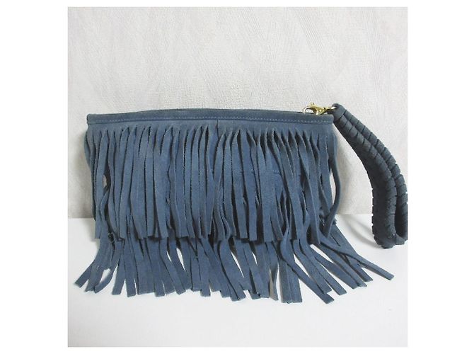 Autre Marque Bolso de mano con flecos de cuero B-LOW THE BELT Azul - vista 2