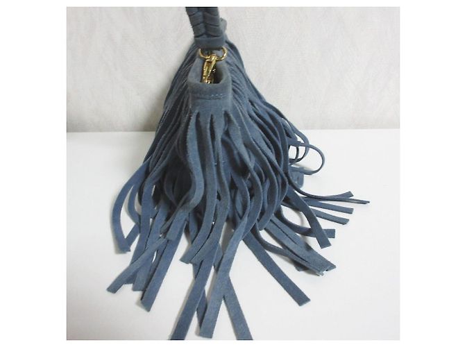 Autre Marque Bolso de mano con flecos de cuero B-LOW THE BELT Azul - vista 3