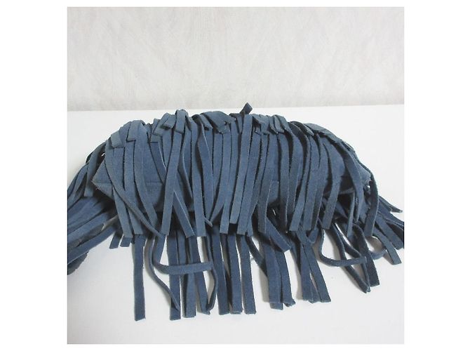 Autre Marque Bolso de mano con flecos de cuero B-LOW THE BELT Azul - vista 4