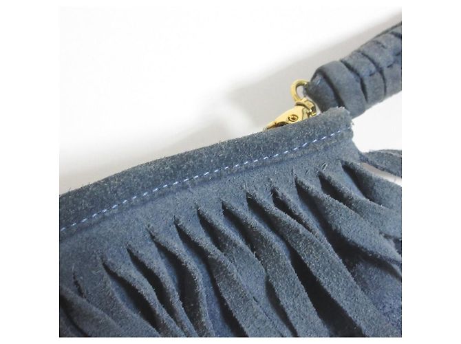 Autre Marque Bolso de mano con flecos de cuero B-LOW THE BELT Azul - vista 8