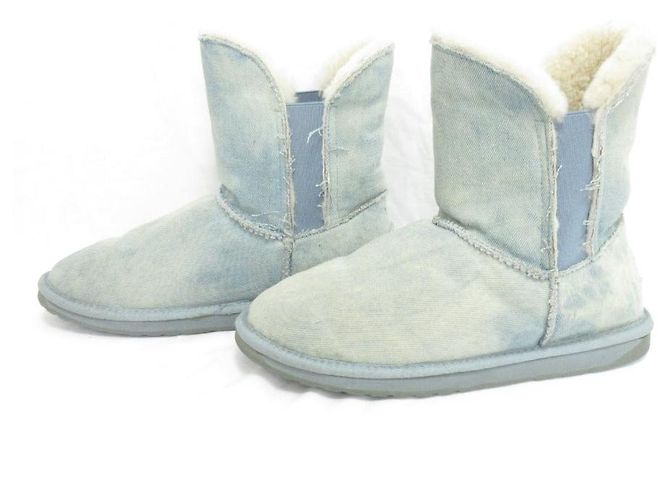 Autre Marque Bottines courtes en peau de mouton Greenhill d'EMU Australia Bleu Bleu clair - vue 3